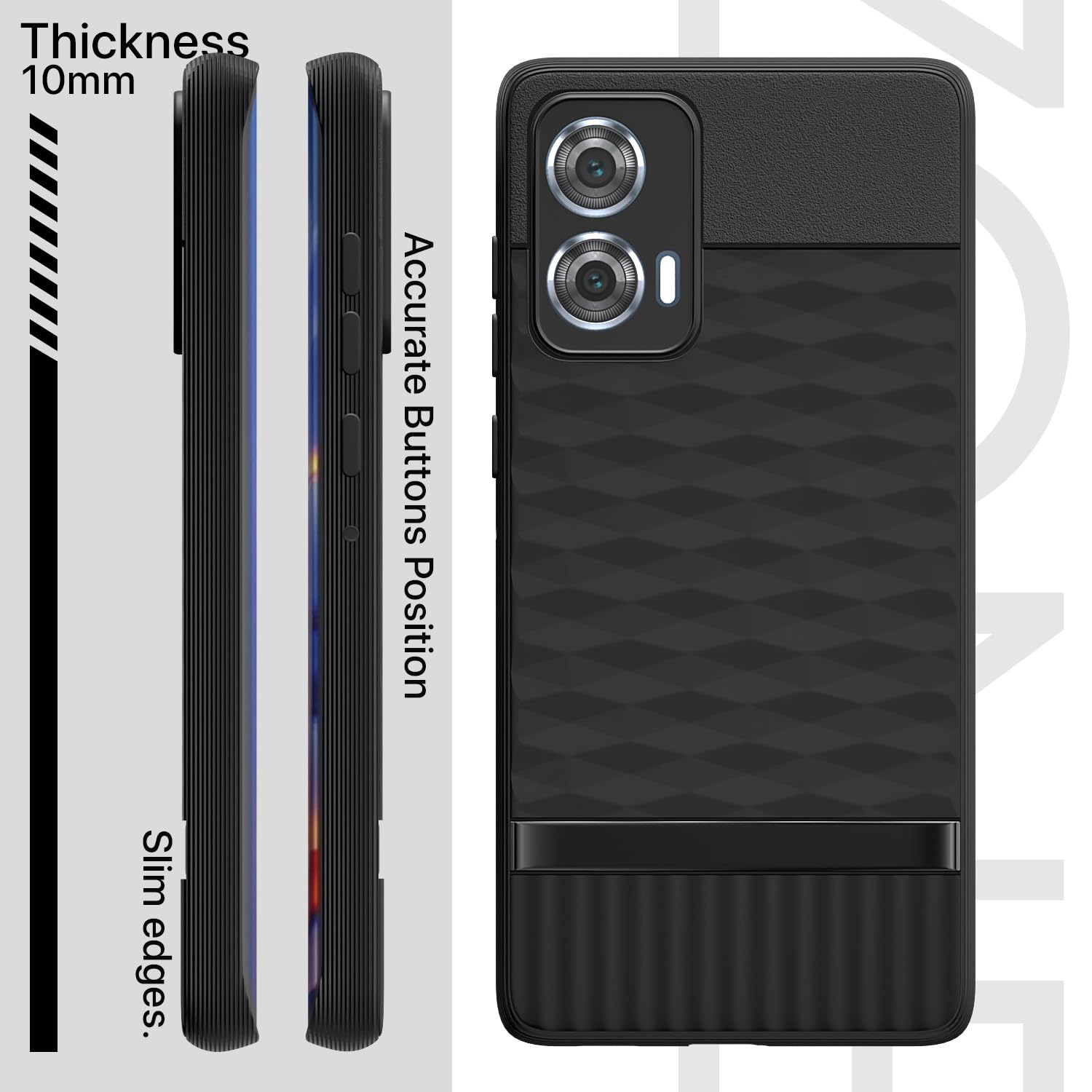 Pikkme Motorola Moto Edge 50 Fusion 5G Gencase Back Cover (Black)