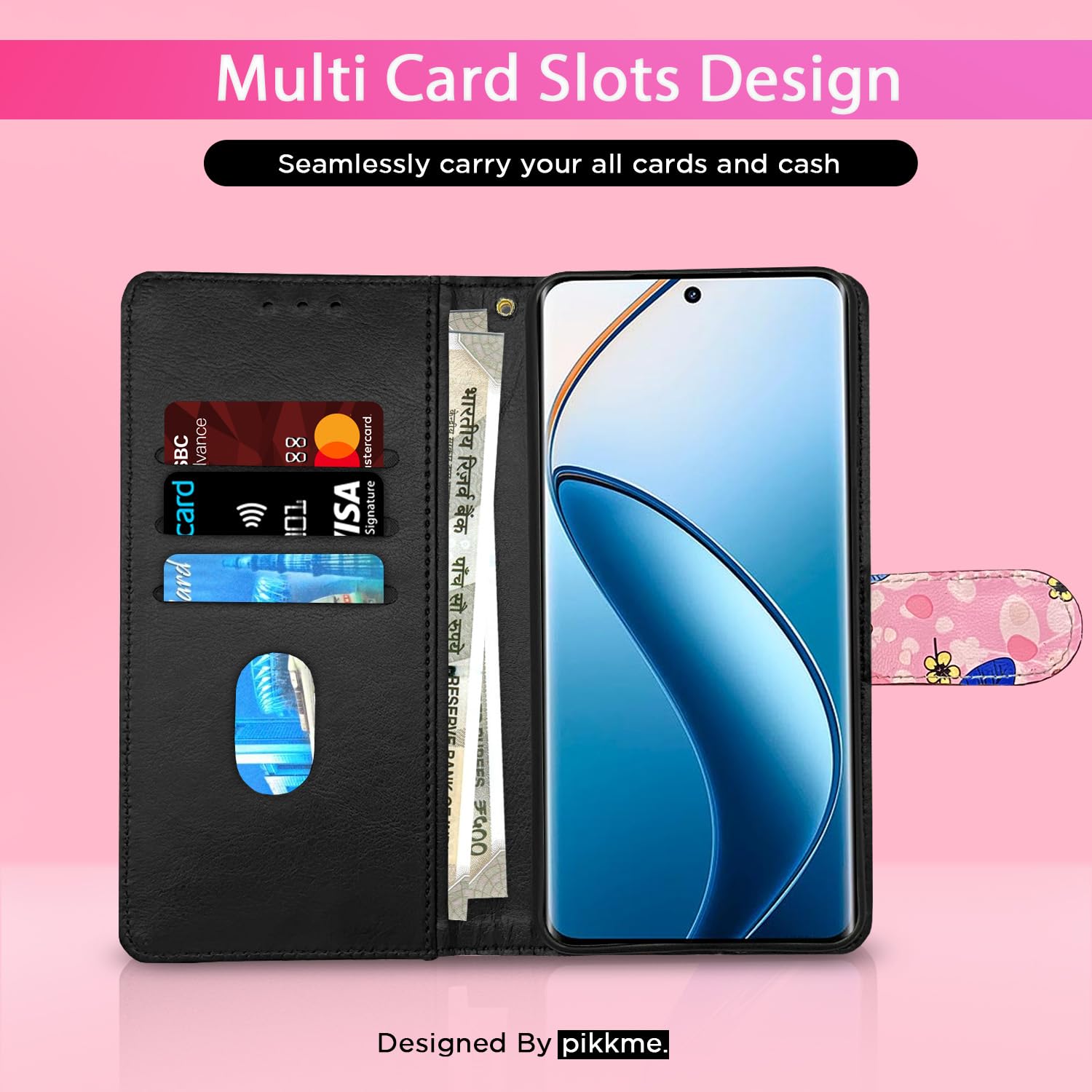 Realme 12 Pro/12 Pro Plus 5G flip case in pink flower by Pikkme – photo 2