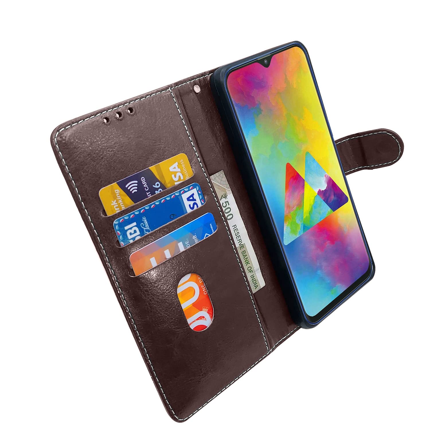 Pikkme coffee & brown Magnetic flip case for Samsung M20 – photo 4