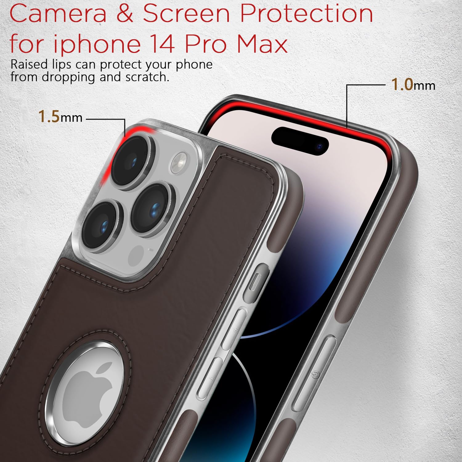 Pikkme iPhone 14 Pro Max Leatherback coffee mobile back cover – photo 4