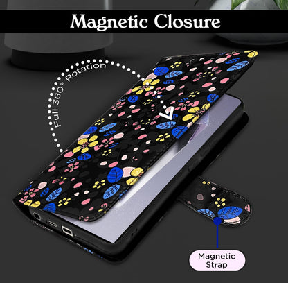 Pikkme Samsung S24 Ultra 5G black flower mobile flip cover – photo 3
