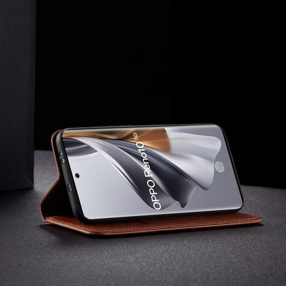 Oppo Reno 10 5G Magnetic mobile flip cover in brown by Pikkme – photo 5