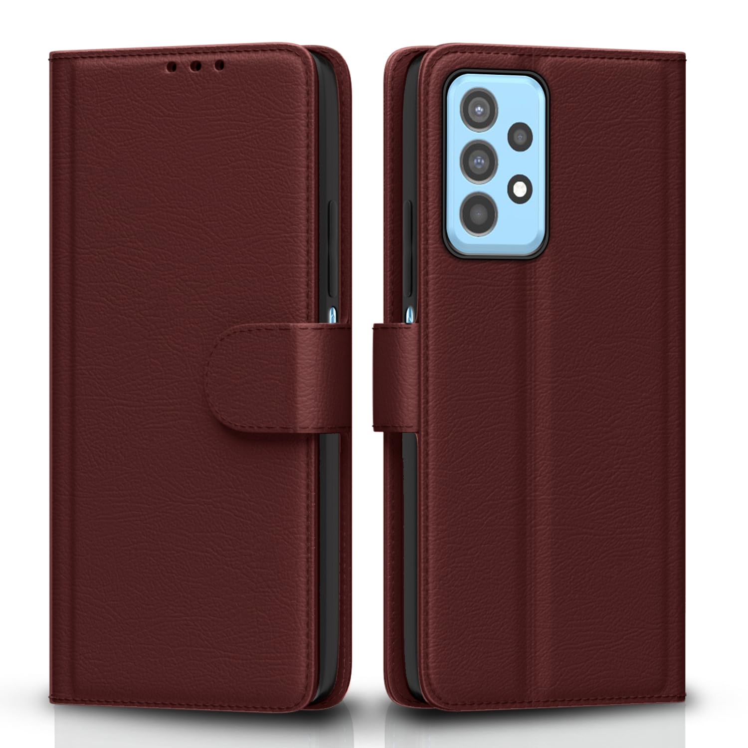 Brown Wallet wallet flip cover for Samsung A32 – Pikkme