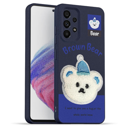 Pikkme blue Plush Patch mobile cover for Samsung A53 5G