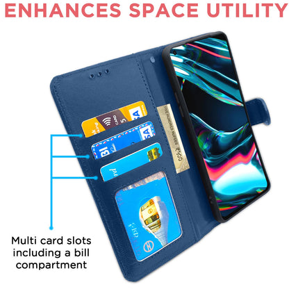 Realme 7 Pro Wallet flip case in blue by Pikkme – photo 3