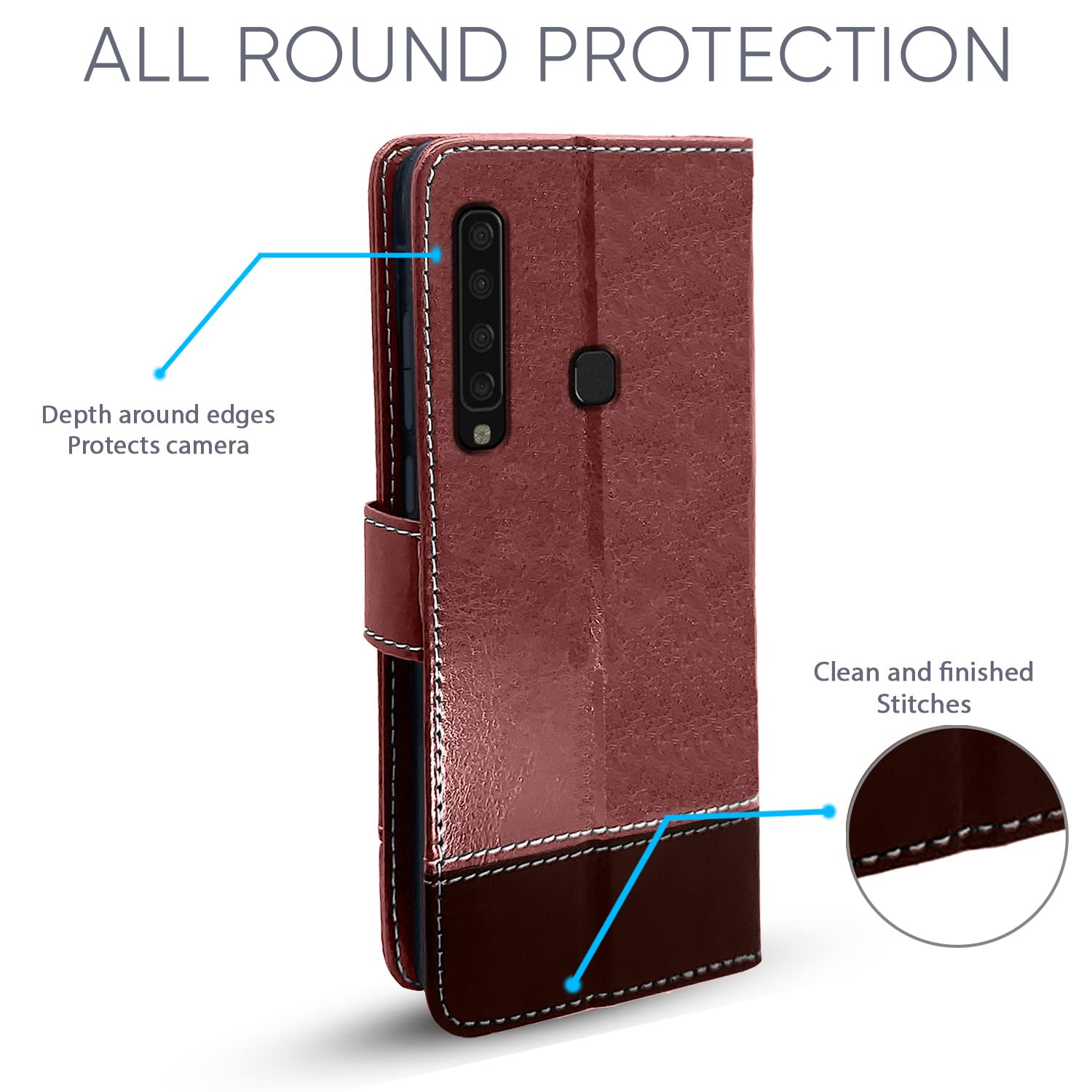 Samsung A9 2018 5G mobile flip cover in brown & coffee by Pikkme – photo 4