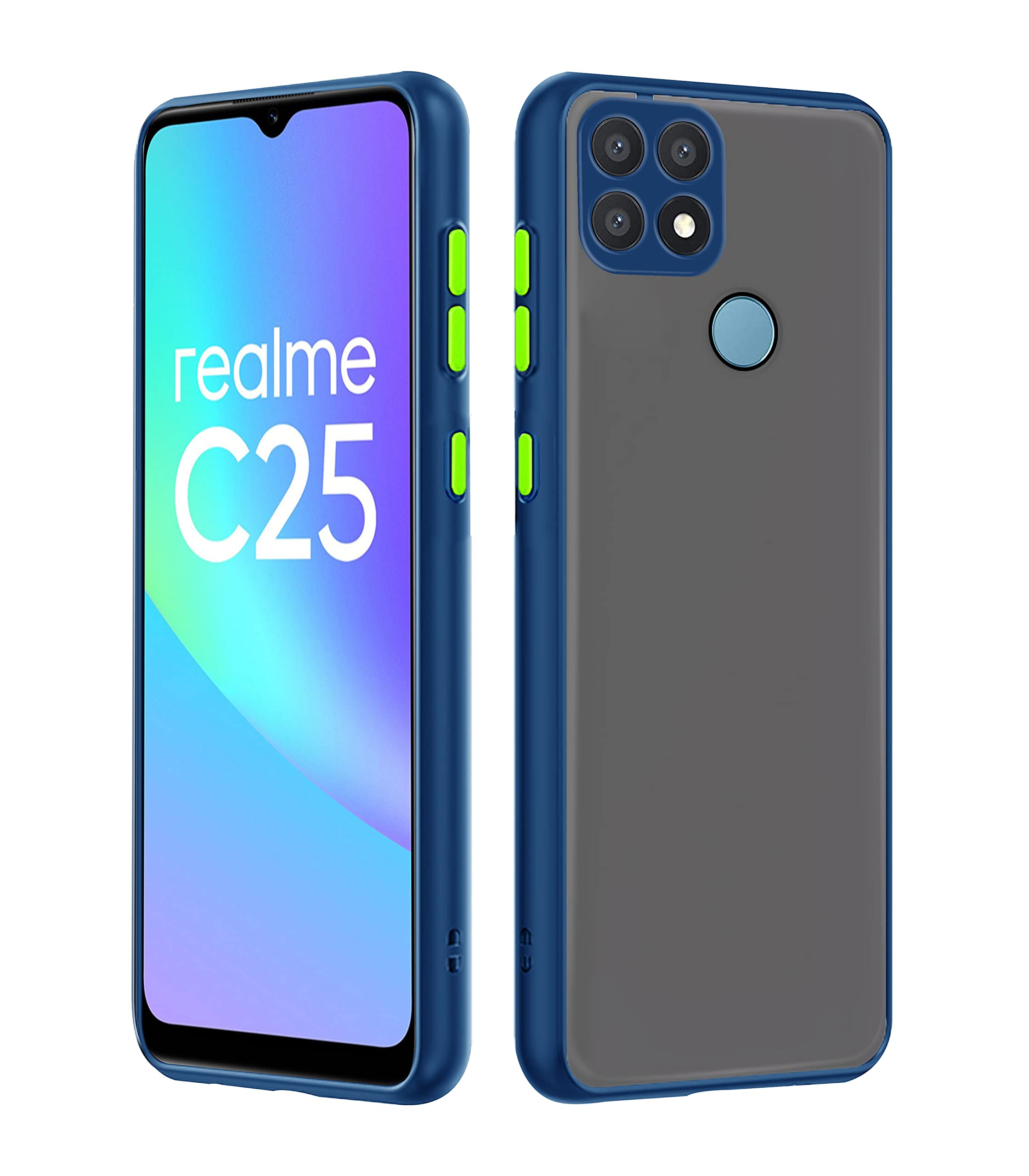 Blue Hybrid mobile cover for Realme Narzo 30A/20/C25s/C25/C12 – Pikkme