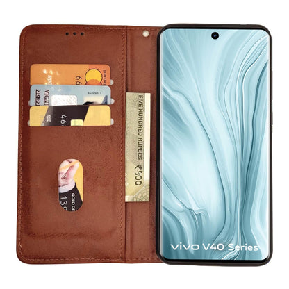Pikkme brown mobile flip cover for Vivo V40/V40 Pro/T3 Ultra 5G – photo 3