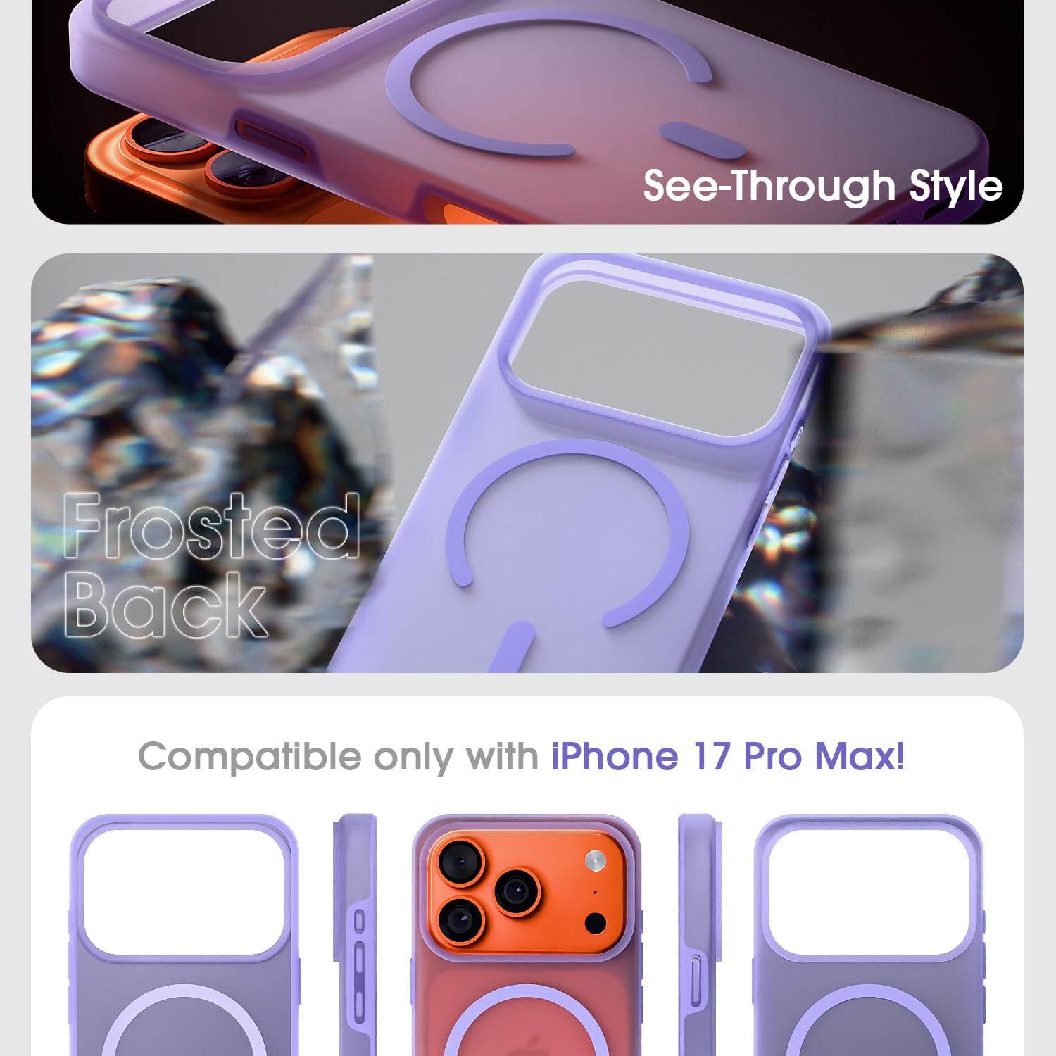 Light purple Soft Silicone phone cover for iPhone 17 Pro Max – Pikkme – photo 3