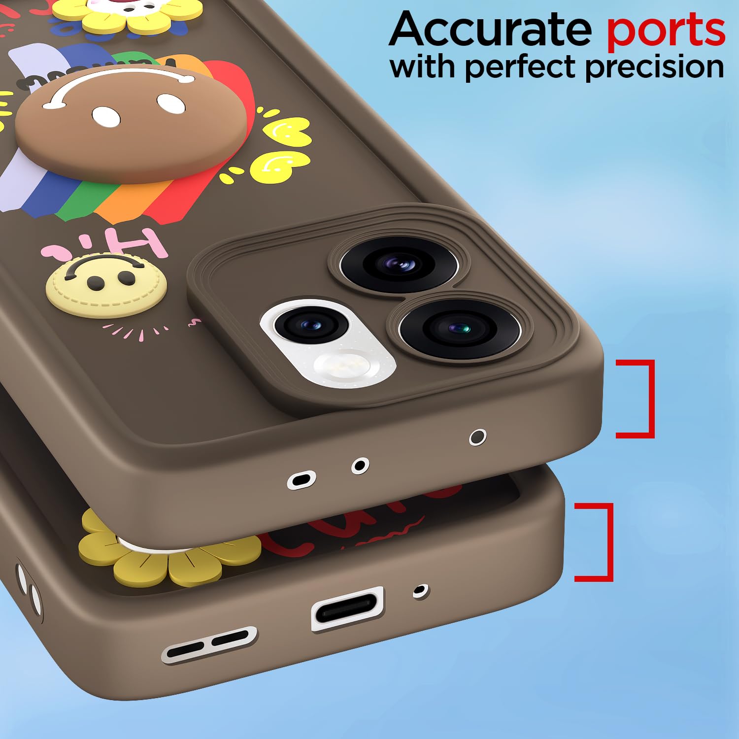 Oppo Reno 15 Pro Mini 5G Soft Silicone back cover in brown by Pikkme – photo 4