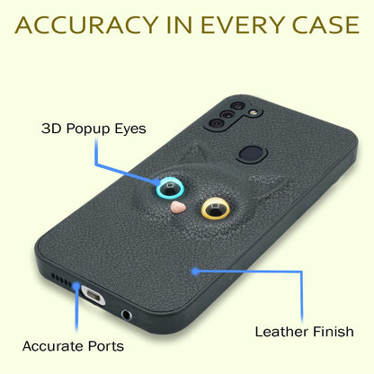 Samsung M11 Cat phone cover in black by Pikkme – photo 6