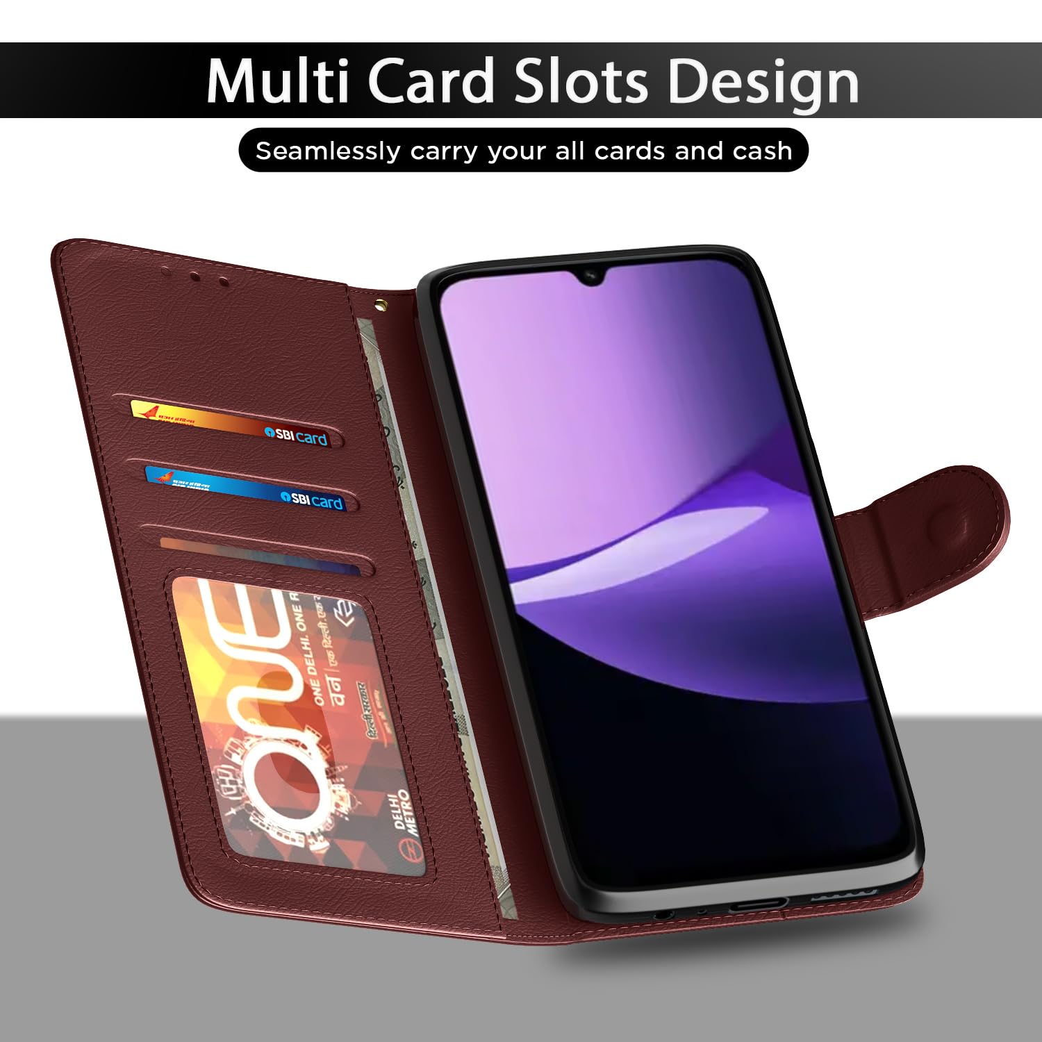 Pikkme brown flip cover for Redmi 15C 5G – photo 5