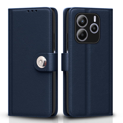 Redmi Note 14 5G Button wallet flip cover in blue by Pikkme