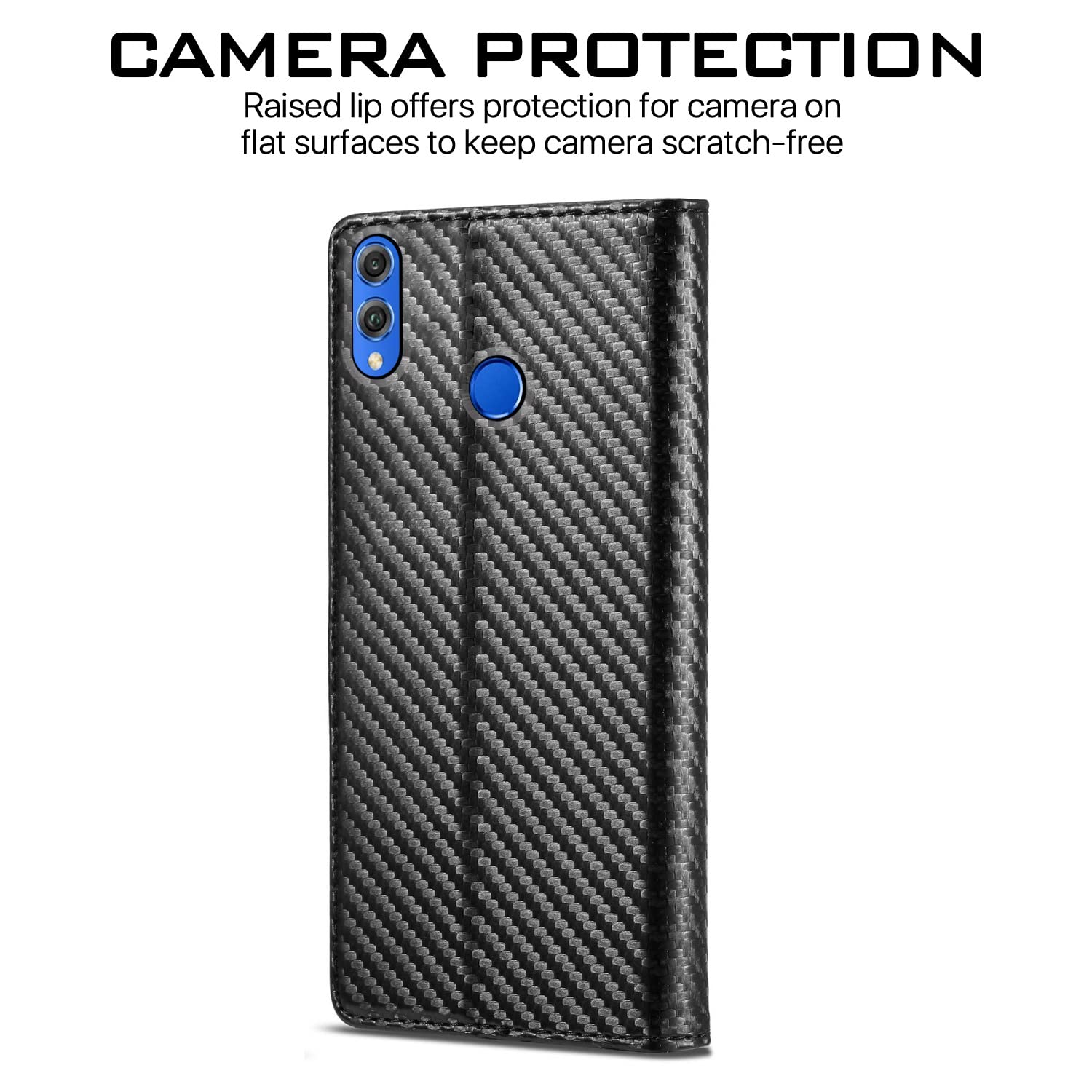 Honor 8x Wallet flip case in black by Pikkme – photo 4