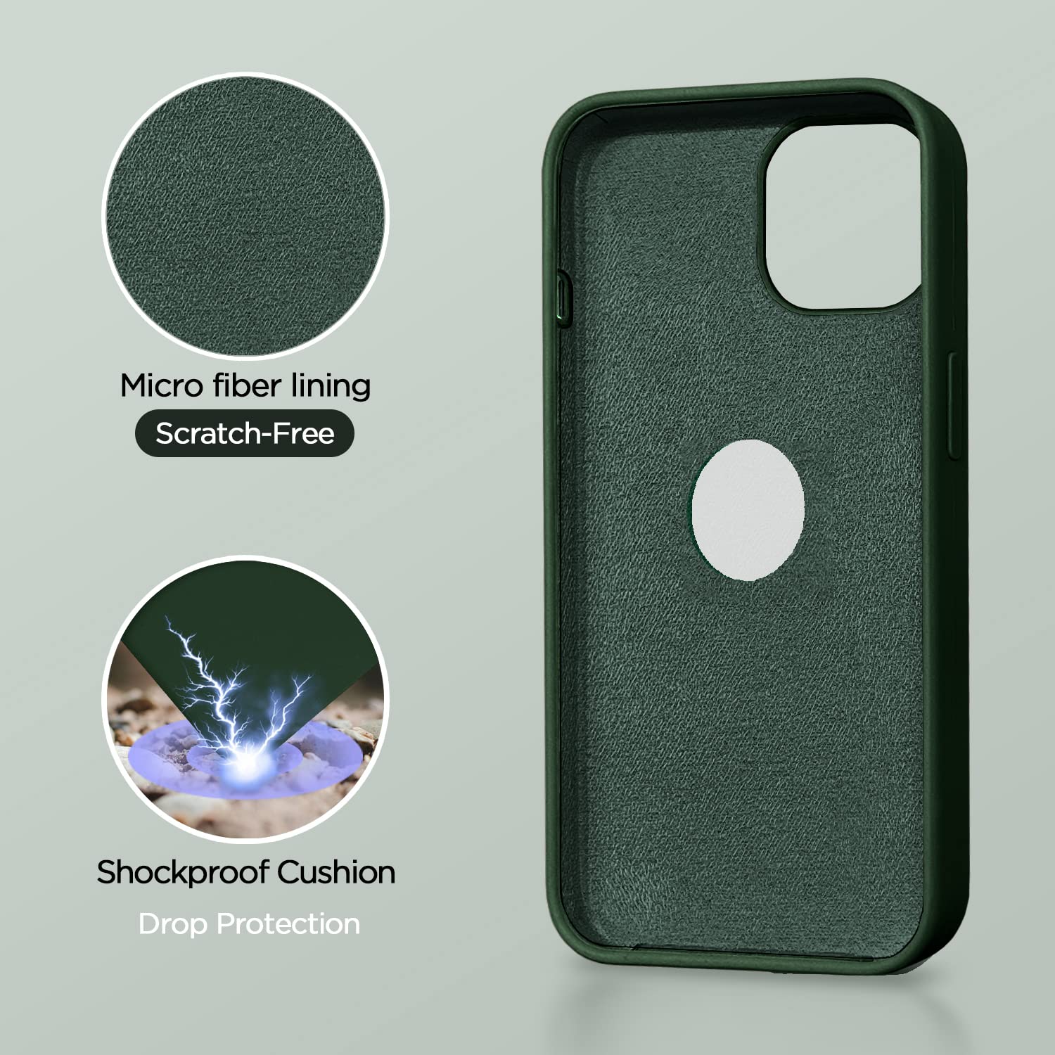 Pikkme iPhone 13 Mini Super Soft Silicone Back Cover (Atrovirens)