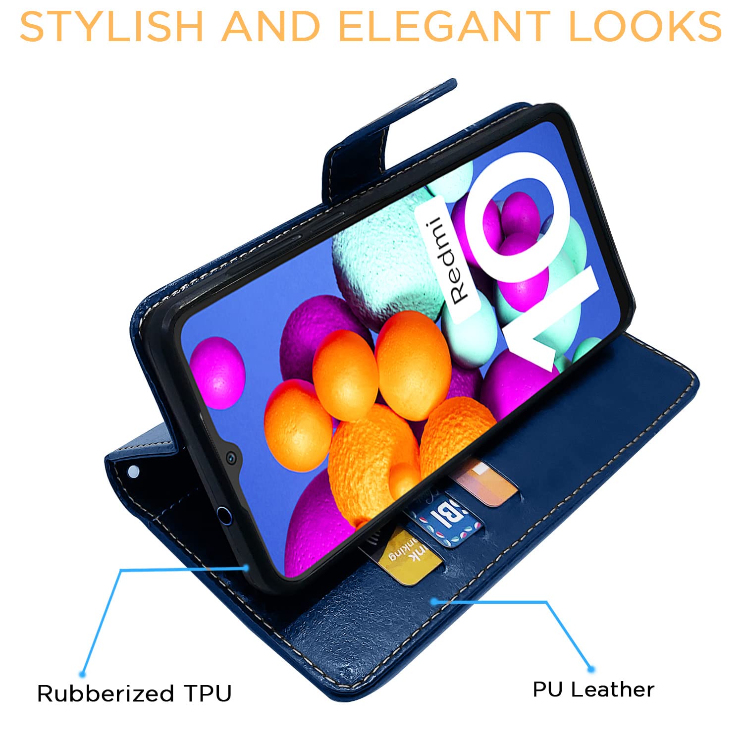 Blue & brown flip cover for Redmi 10/10 Power – Pikkme – photo 5