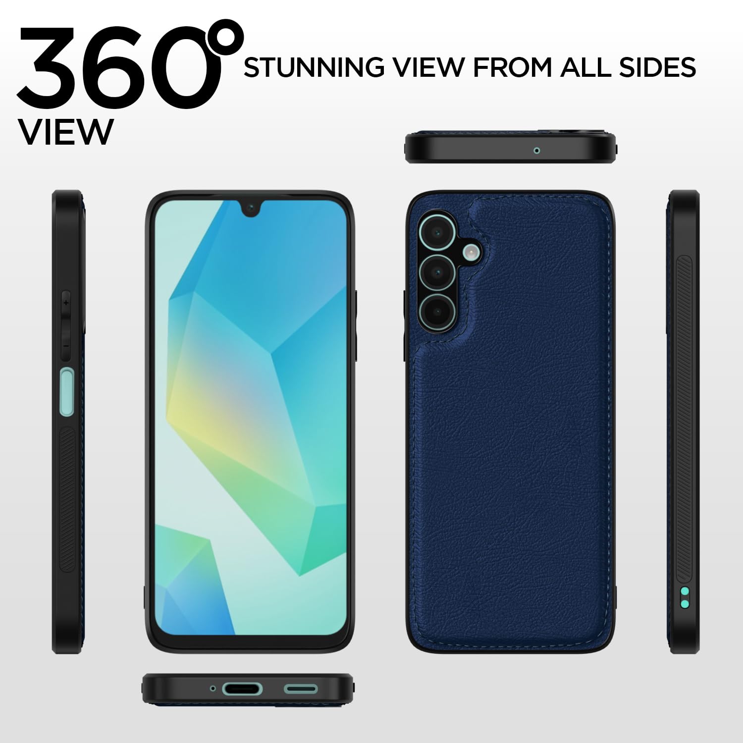 Pikkme Samsung Galaxy A16 5G Leatherback Back Case | Blue