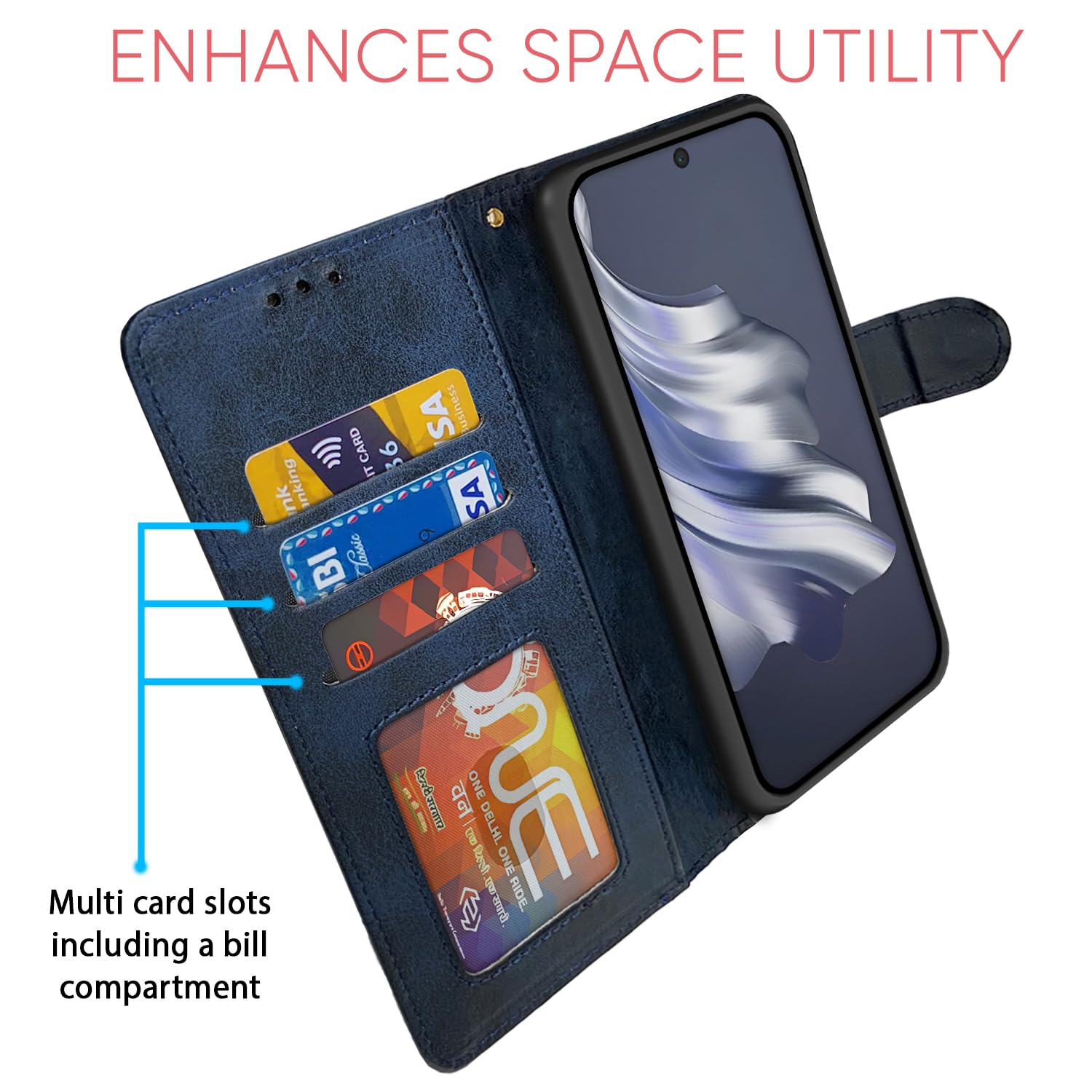 Pikkme Tecno Spark 20 Pro Magnetic navy & light blue flip cover – photo 5