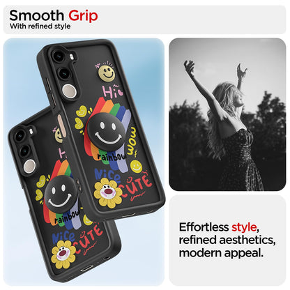 Pikkme Realme C100x Smile Rainbow black mobile cover – photo 2