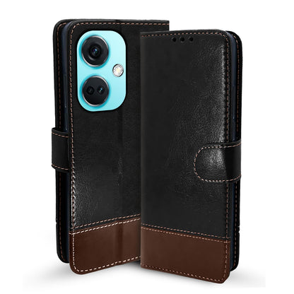Pikkme black & brown Magnetic mobile flip cover for OnePlus Nord CE 3 5G