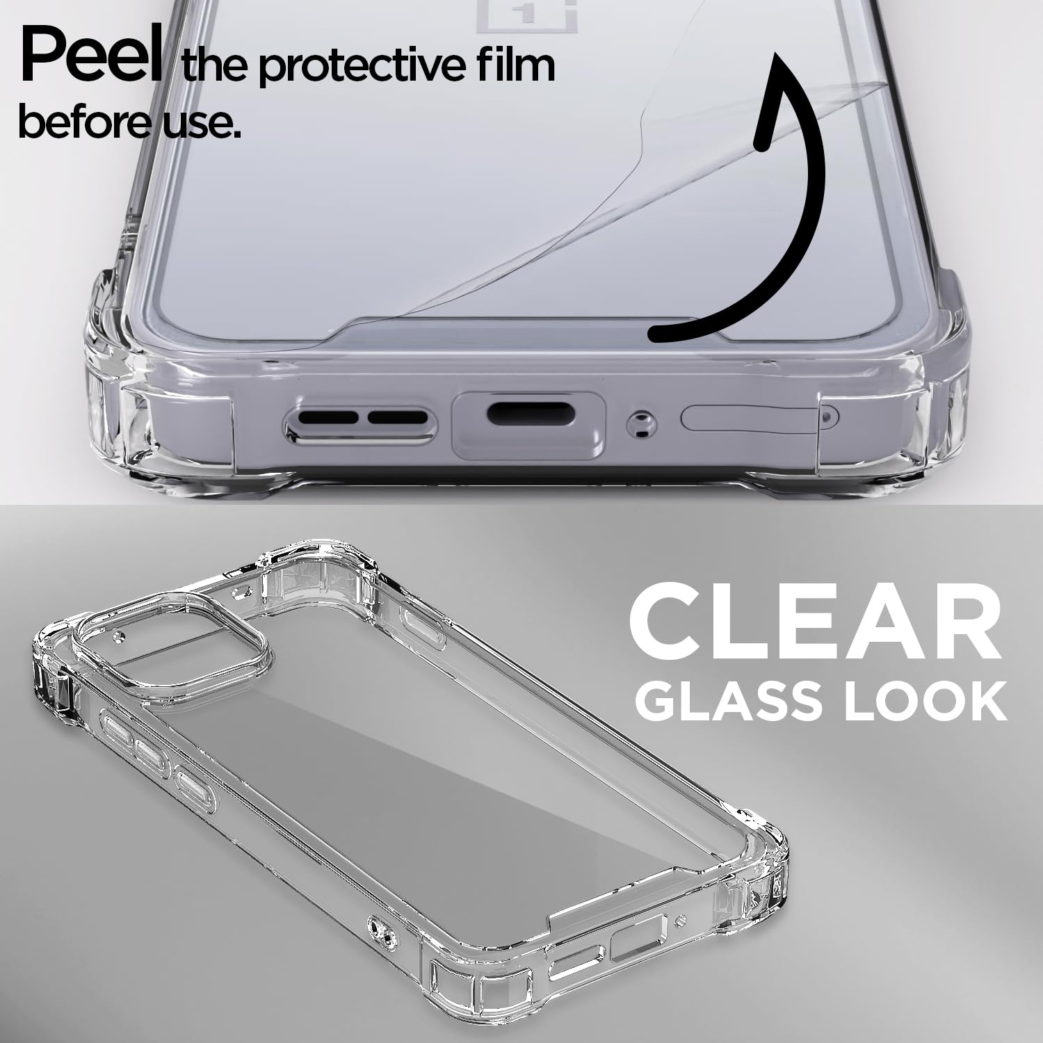 Pikkme OnePlus 13s 5G PC + TPU Crystal Clear Back Cover (Transparent)