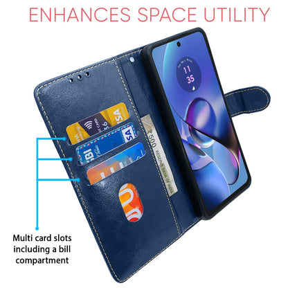 Pikkme Moto G54 5G Magnetic blue & brown wallet flip cover – photo 3