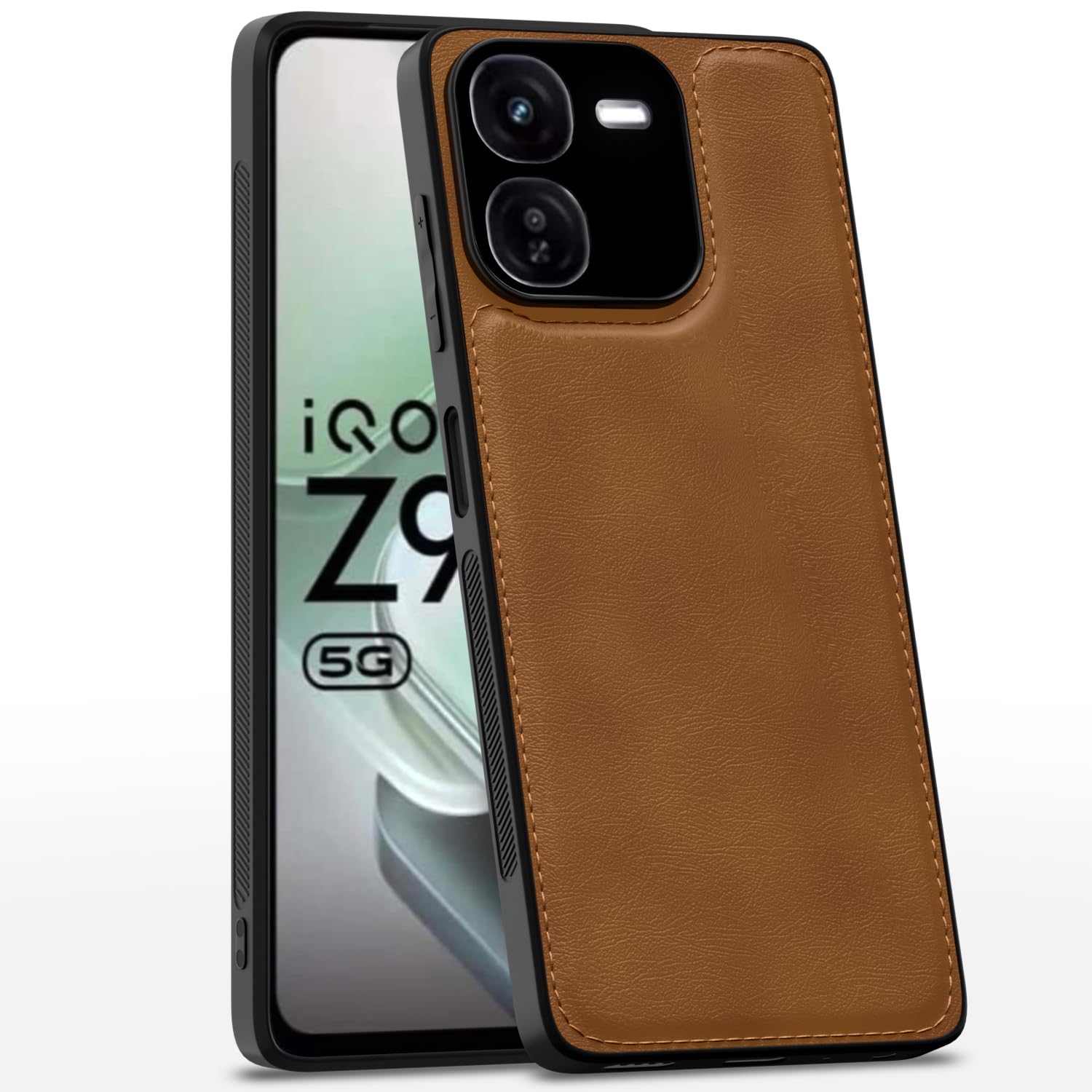 iQOO Z9X 5G LeatherBack Back Cover – Brown