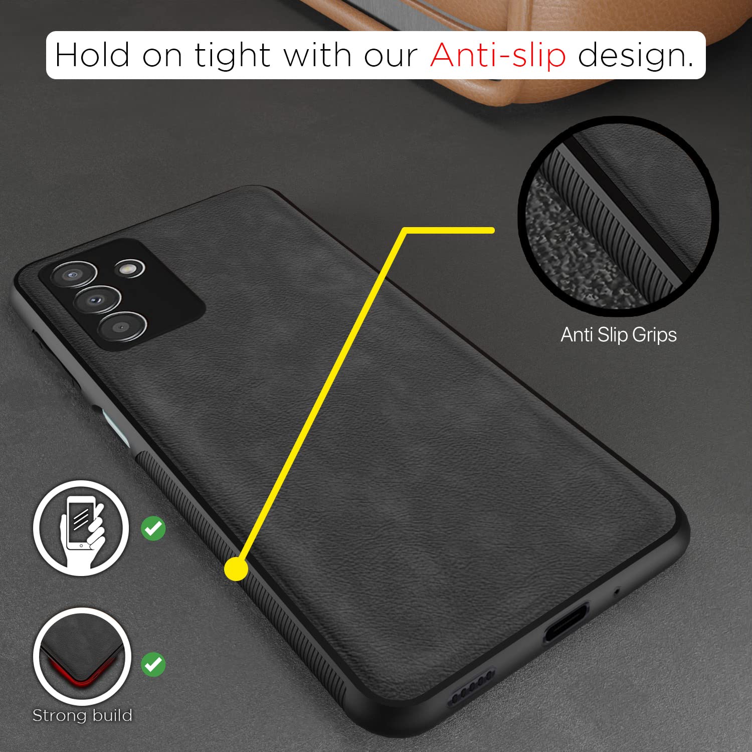 Grey Leather mobile back cover for Samsung M13 4G – Pikkme – photo 2