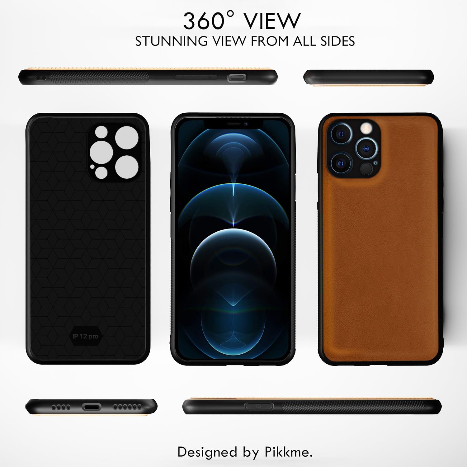 iPhone 12 Pro Leather phone cover in camel by Pikkme – photo 2