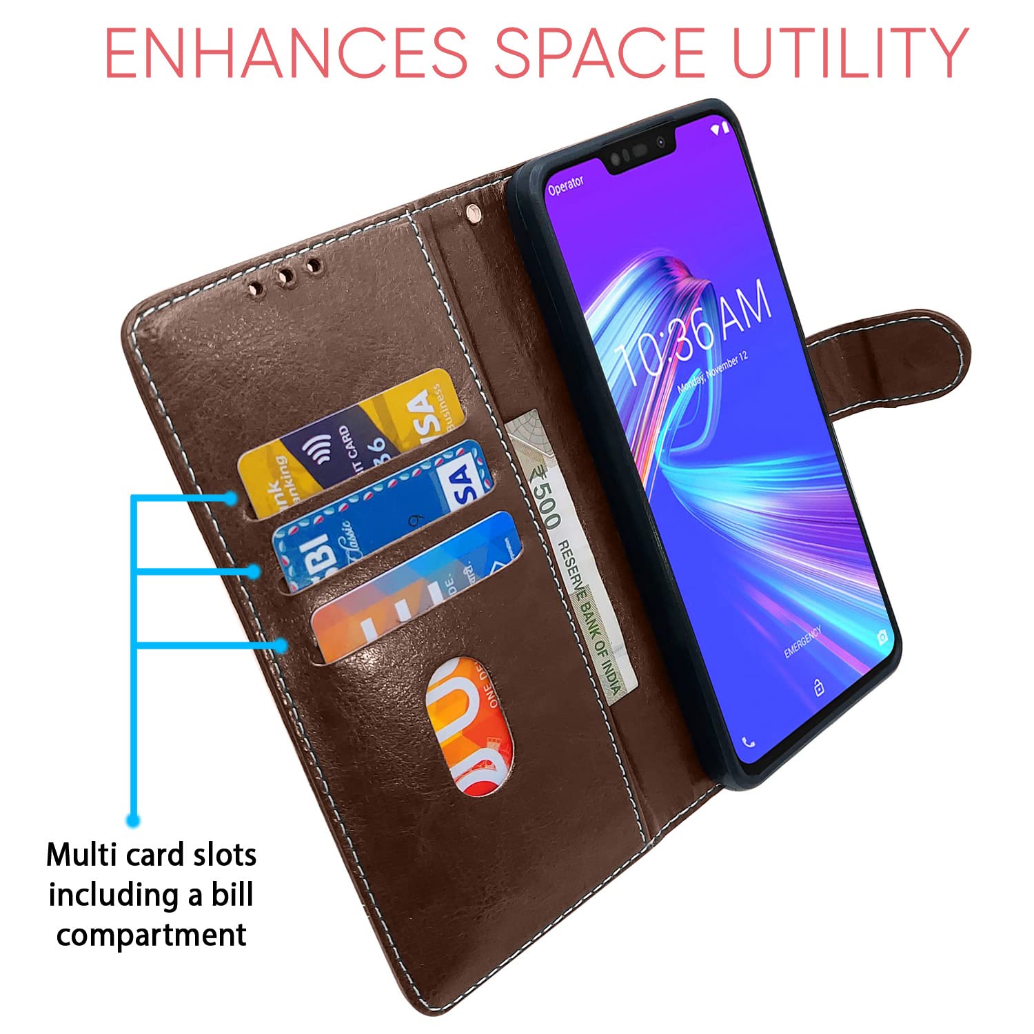Asus Magnetic flip case in brown & coffee by Pikkme – photo 3