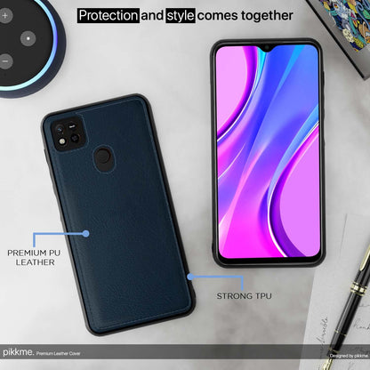 Pikkme Redmi 10A/9/9C Leather blue mobile back cover – photo 5