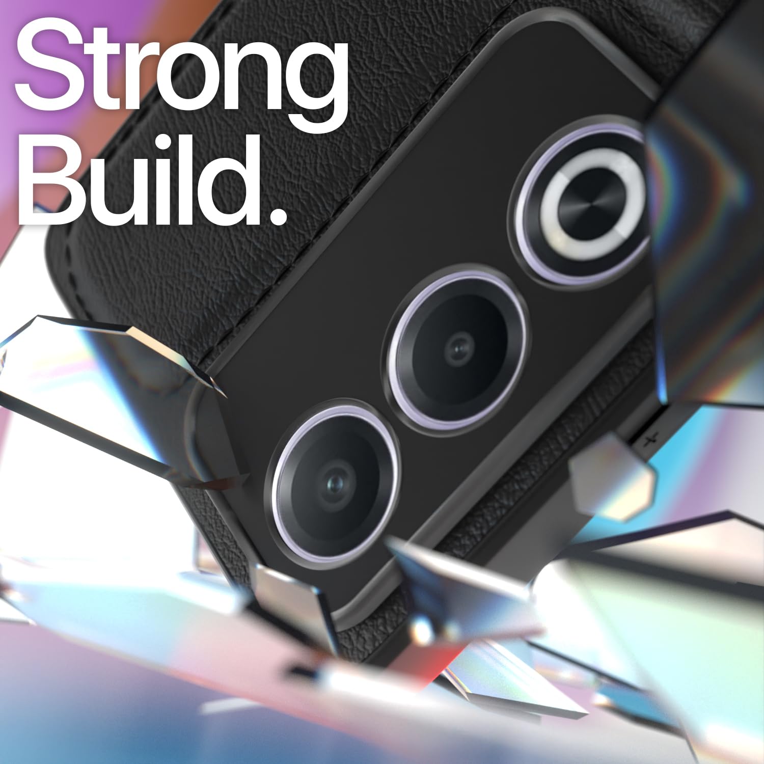 Pikkme  Oppo A3 Pro 5G Leatherback Back Case (Black)