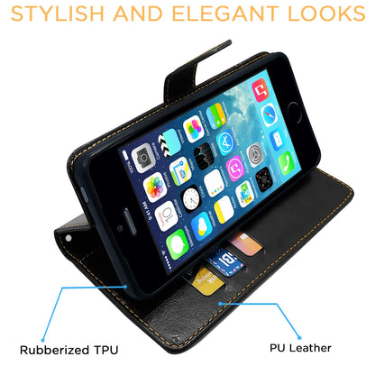 Pikkme iPhone 5/5s/SE black & brown flip case – photo 5