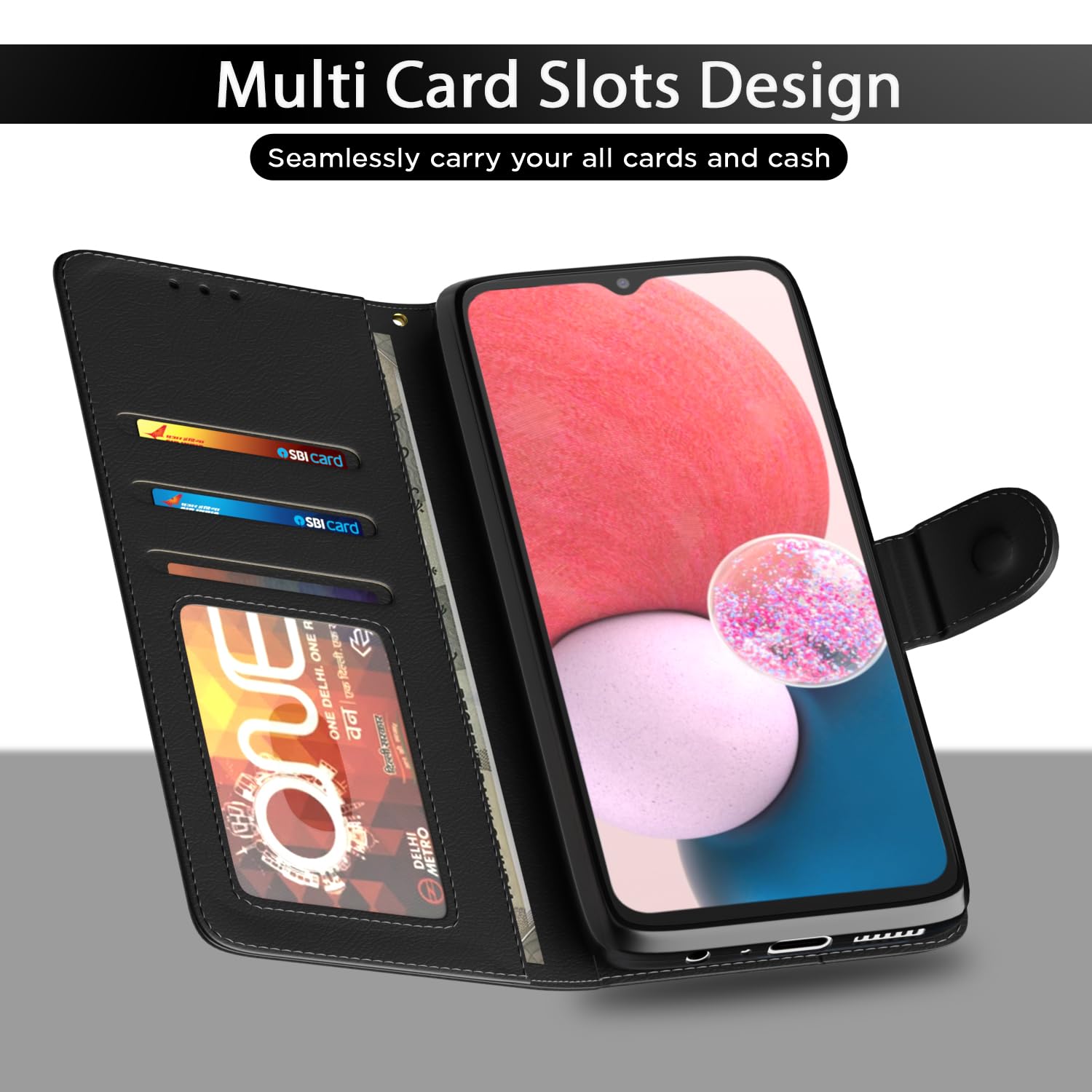 Black mobile flip cover for Samsung A13 4G – Pikkme – photo 5