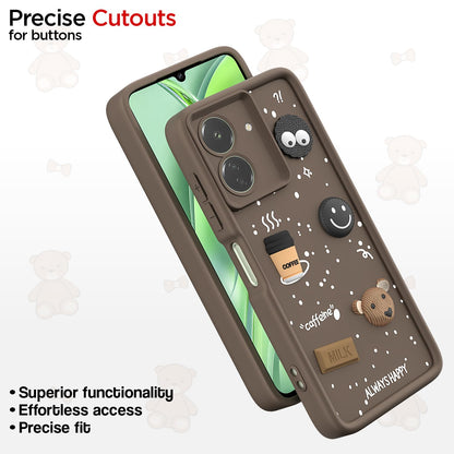 Redmi 13C 4G/3D Silicone back cover in brown by Pikkme – photo 6