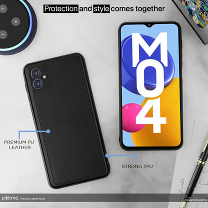 Black Leather phone cover for Samsung M04 – Pikkme – photo 5