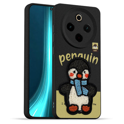 Pikkme black Plush Patch mobile cover for Vivo T4/iQOO Z10 5G