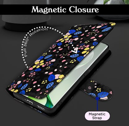 Vivo V40e/iQOO Z9s 5G Wallet flip cover in black flower by Pikkme – photo 6