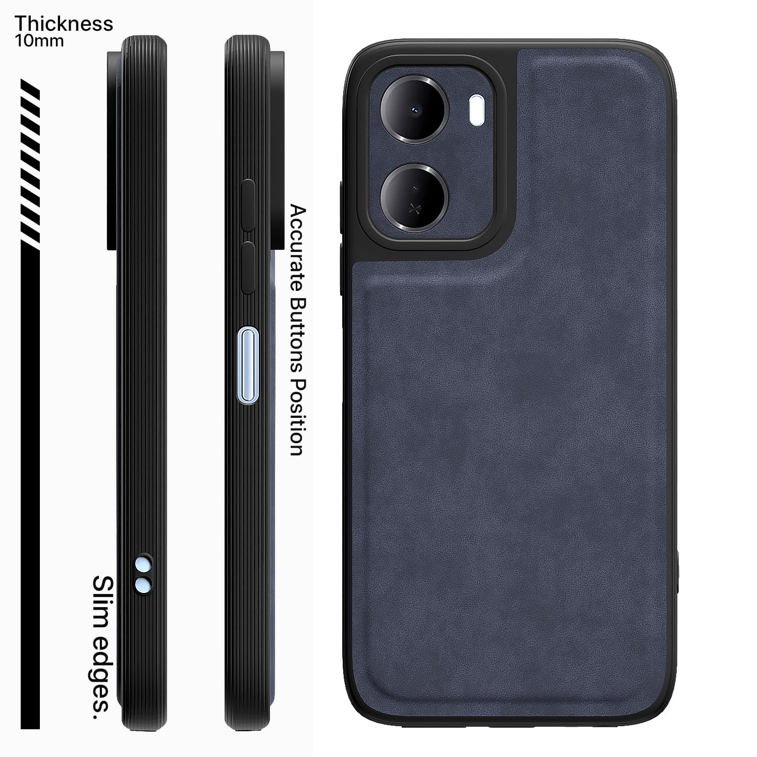 Blue Leather back cover for Redmi 15A 5G – Pikkme – photo 3