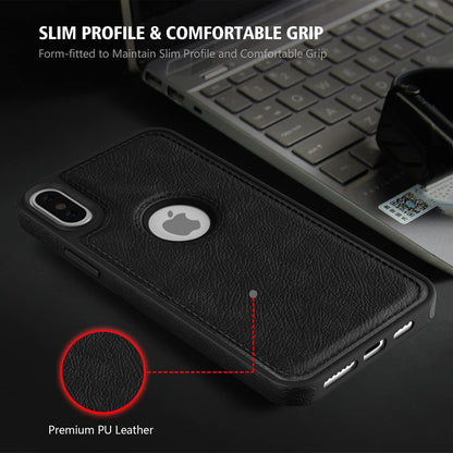Pikkme iPhone Xs Max Flexible Pu Leather Back Cover | Black