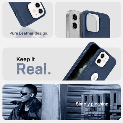 Pikkme iPhone 12 Leather blue mobile back cover – photo 5