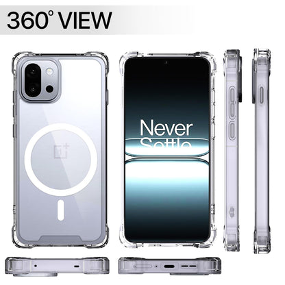 Pikkme OnePlus 13s 5G Mag-Safe Shockproof PC + TPU Back Cover (Transparent)