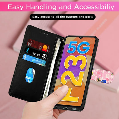 Pikkme Samsung F23 5G pink flower flip case – photo 7