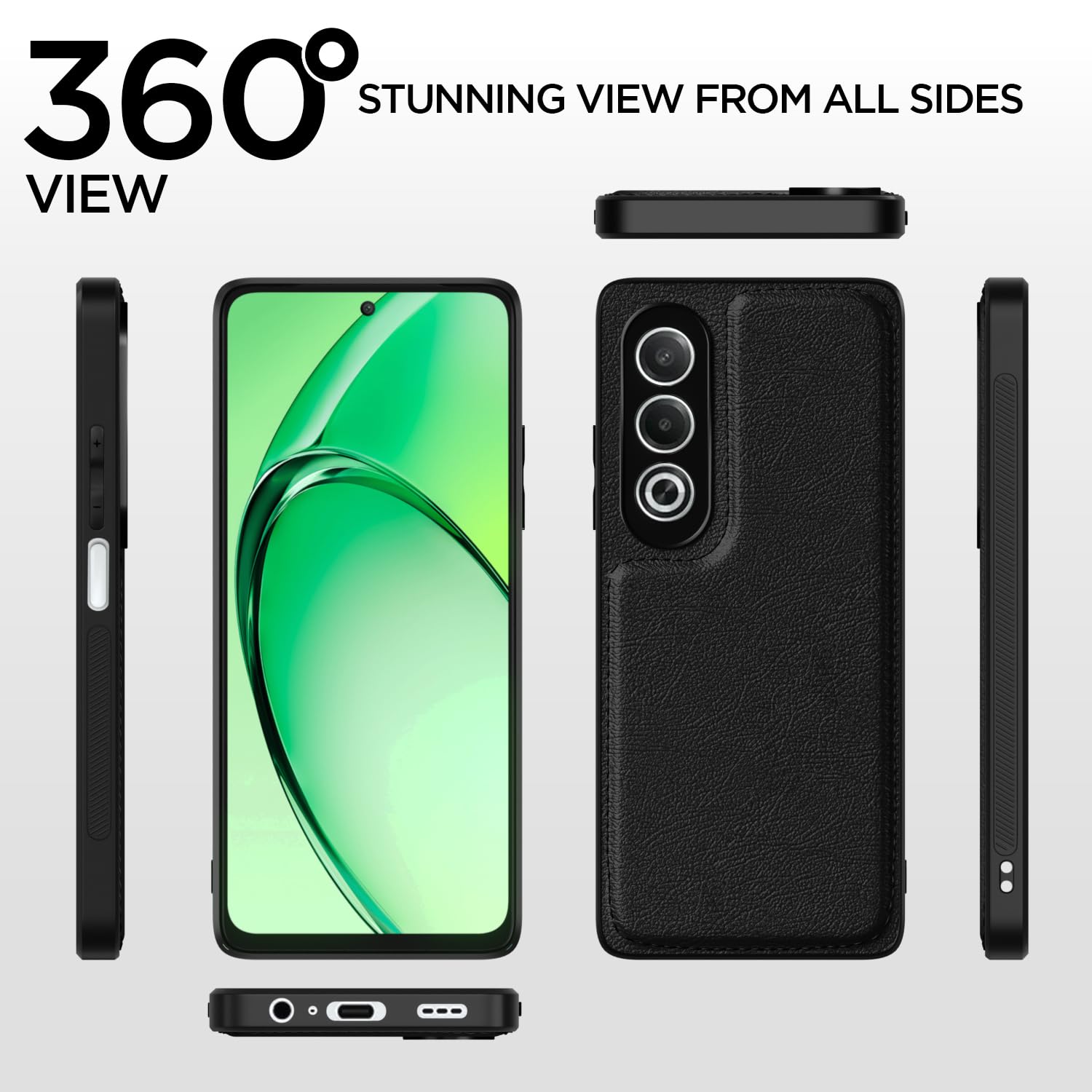 Pikkme Oppo K12x 5G Leatherback Back Case | Black