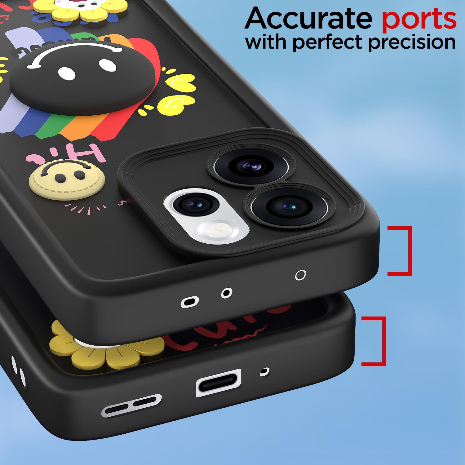 Pikkme black Soft Silicone mobile back cover for Oppo Reno 15 Pro Mini 5G – photo 4