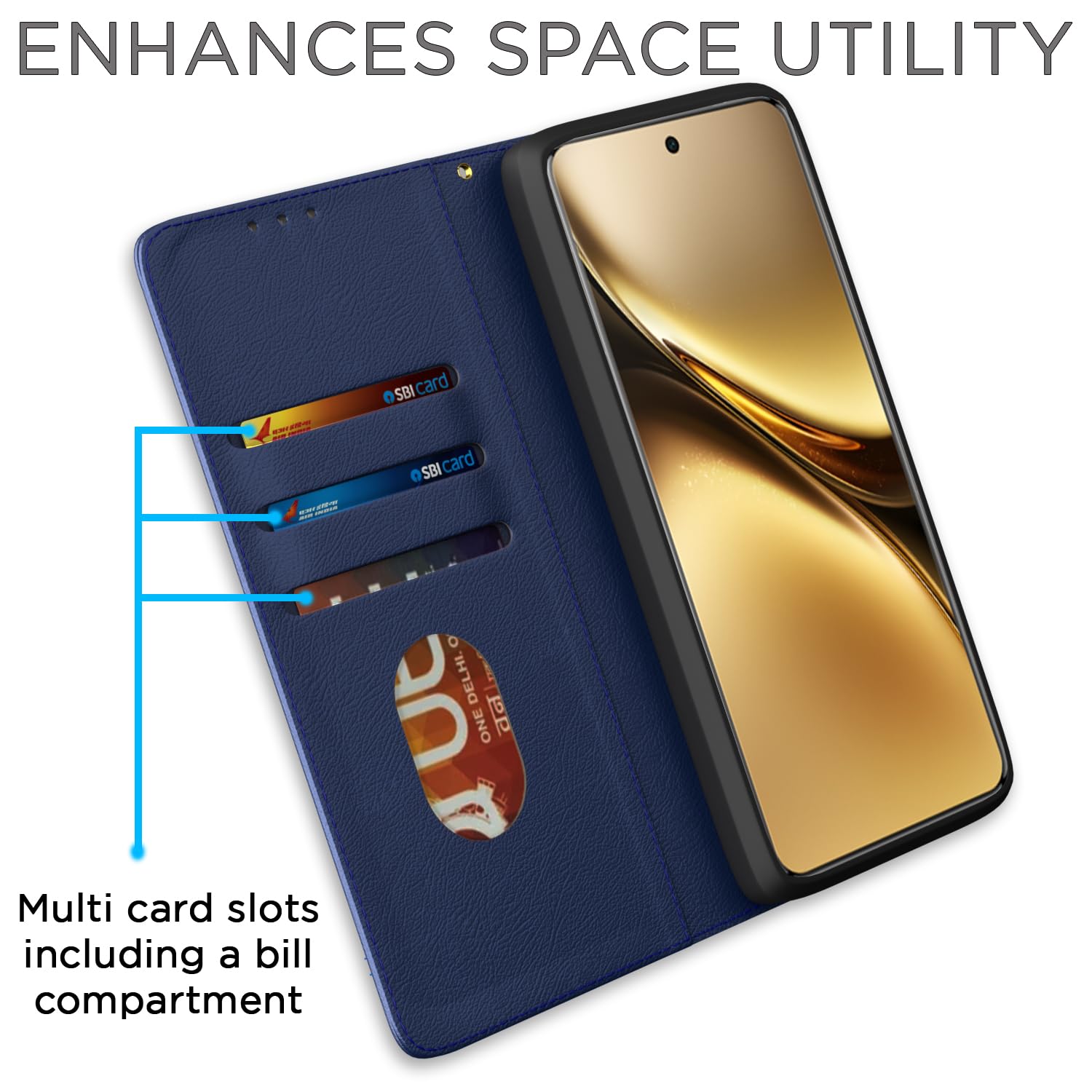 Pikkme blue Magnetic mobile flip cover for Vivo X200 Pro 5G – photo 3