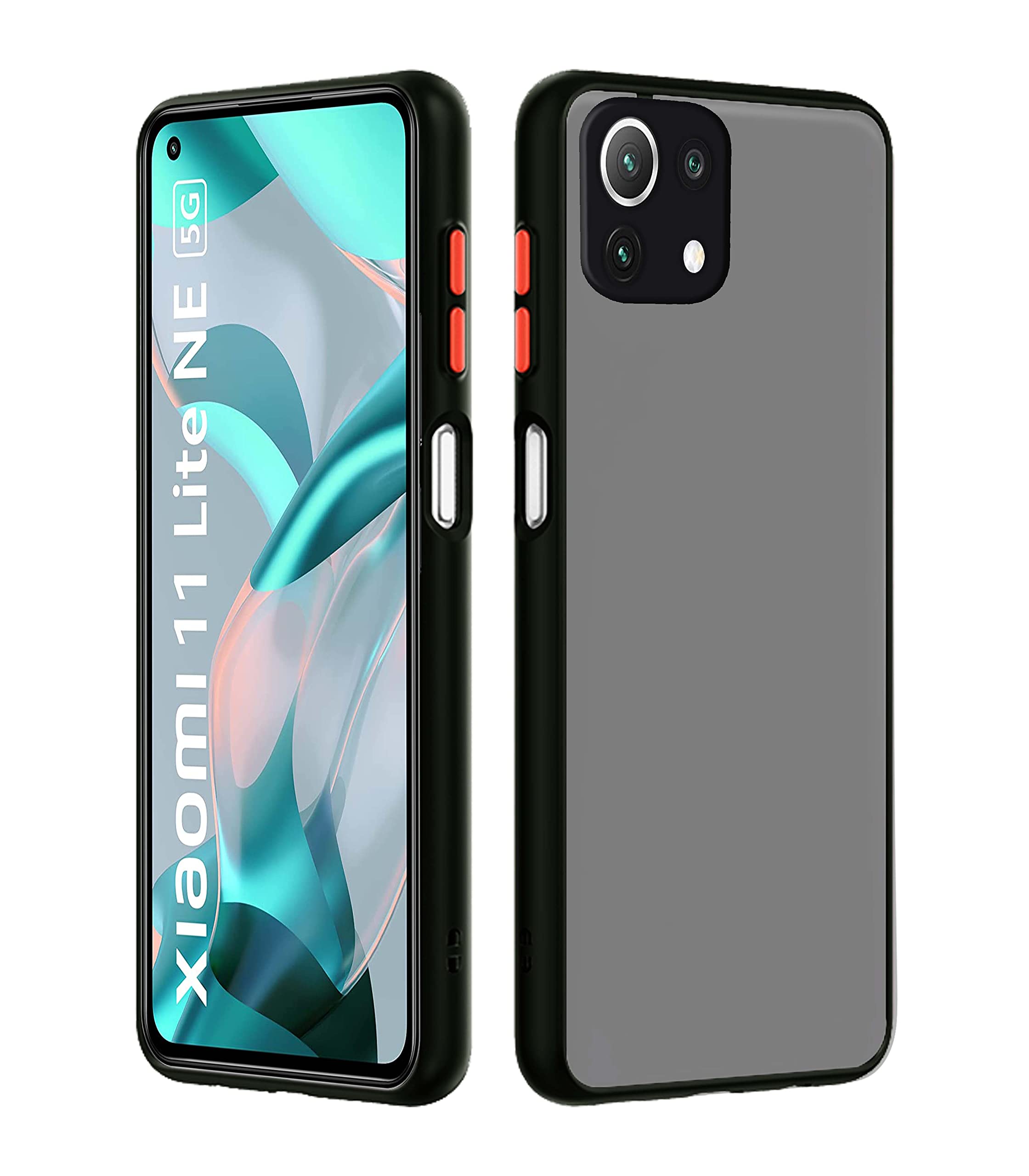 Pikkme black mobile back cover for Mi 11 Lite