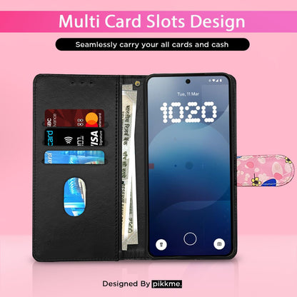 Pink flower wallet flip cover for Nothing Phone 3a 5G – Pikkme – photo 2