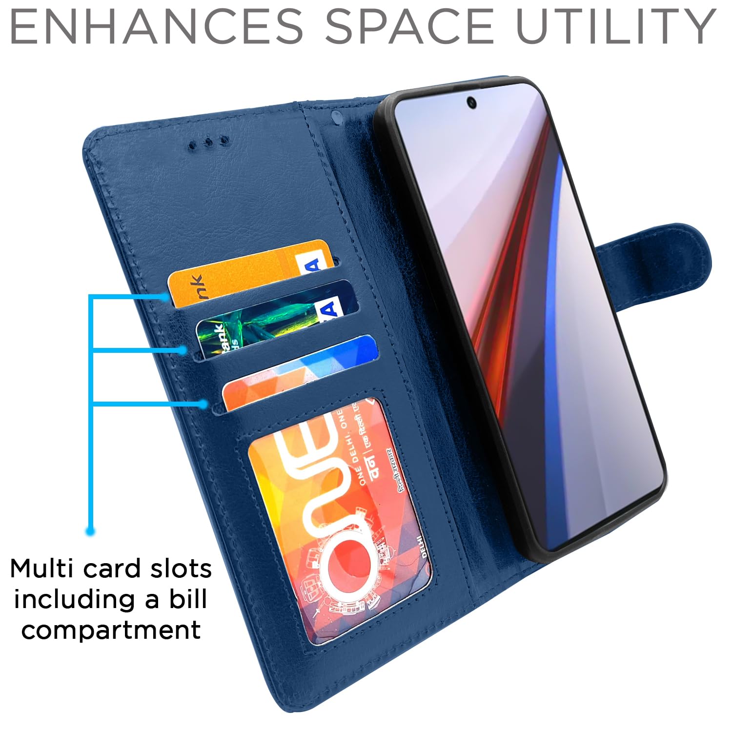 Blue Wallet wallet flip cover for iQOO 12 5G – Pikkme – photo 2