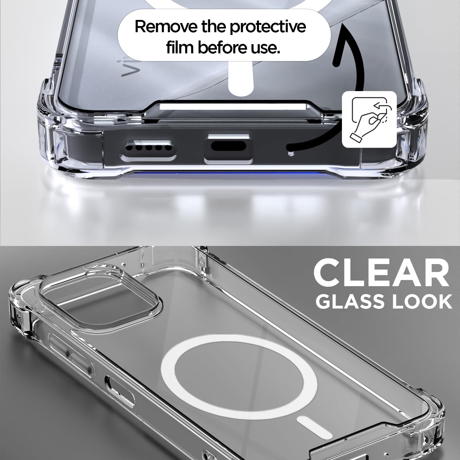 Transparent mag-safe back cover for Vivo T5x/Y51 Pro/iQOO Z11x 5G – Pikkme – photo 3